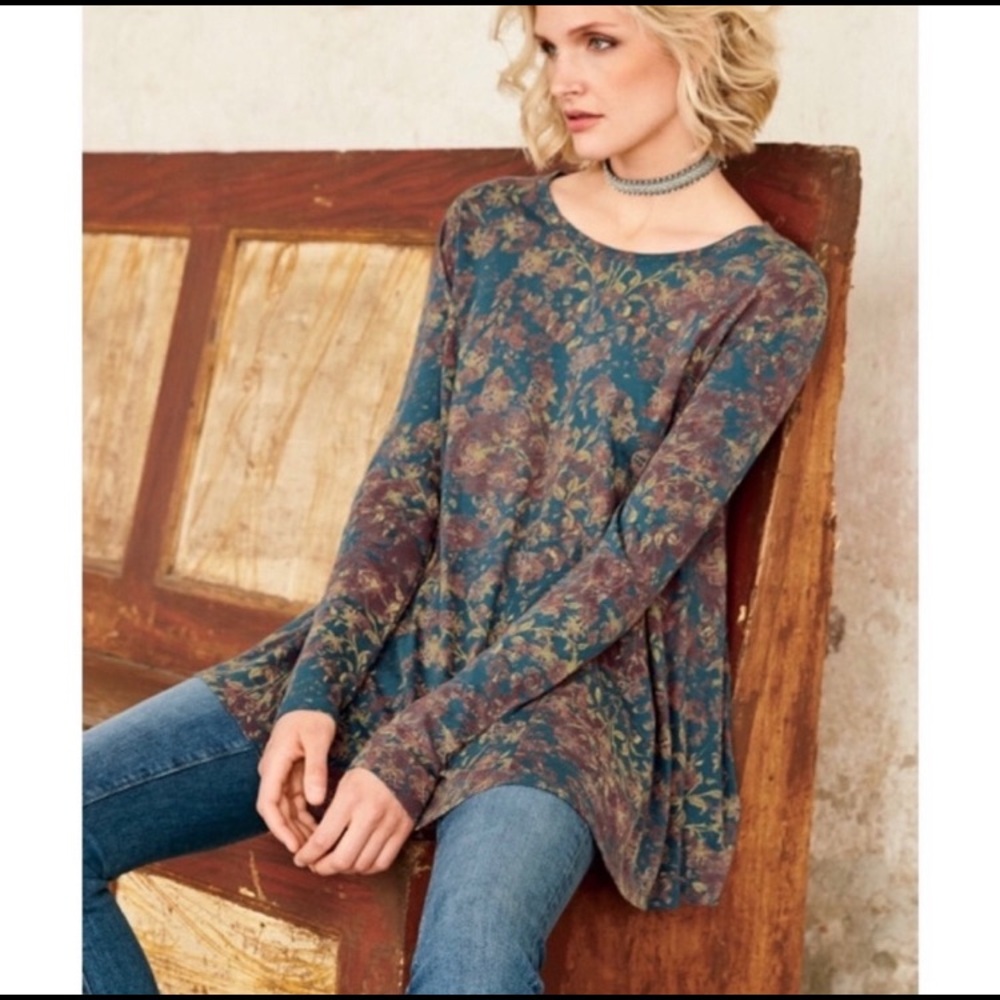 Peruvian Connection Floral Pima Cotton Top